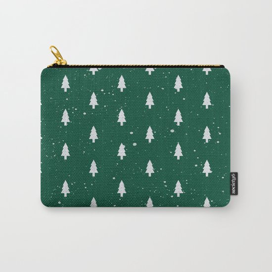 Christmas Trees Pattern Green Carry-All Pouch