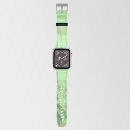 Polynesian Palm Trees And Hibiscus Shades Of Green Jungle Abstract Apple Watch Band