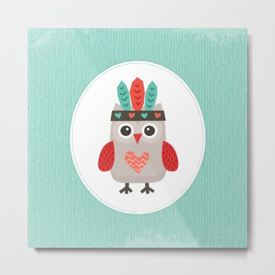 HIPSTER OWLET alternate version Metal Print