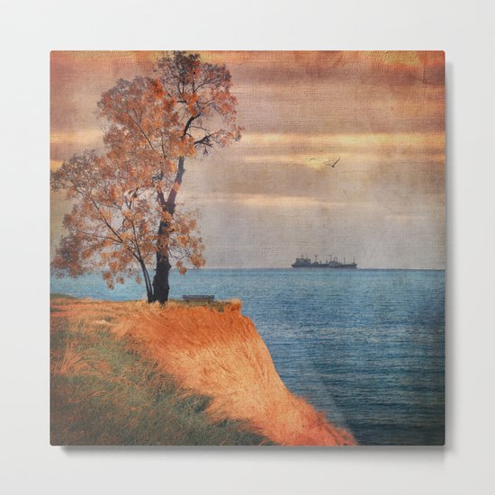 Autumn by the sea Metal Print