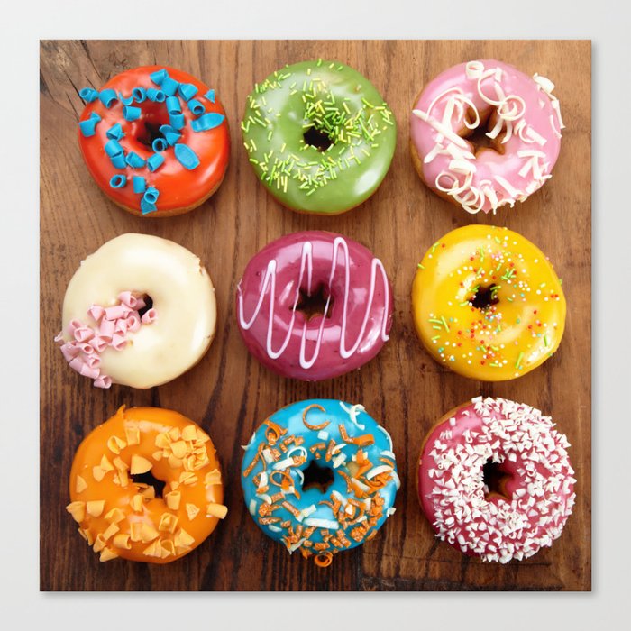 Download Colorful Donuts Canvas Print By Tillhunter Society6