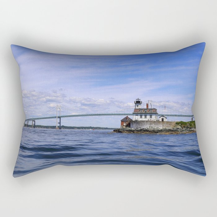 Rose Island and Newport Rode Island Bridge combo Rectangular Pillow