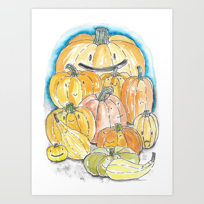 Squad Gourds! Art Print