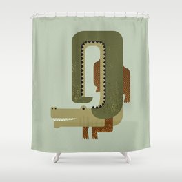 Whimsy Crocodile Shower Curtain