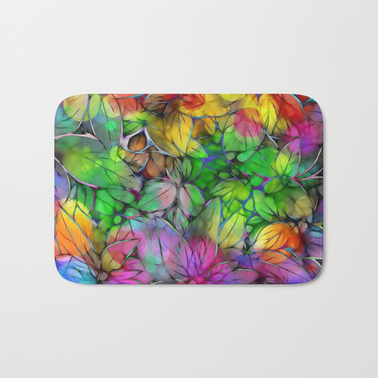 Dream Colored Leaves Bath Mat