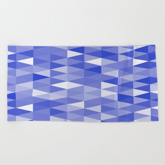 Triangles In Blue Beach Towel