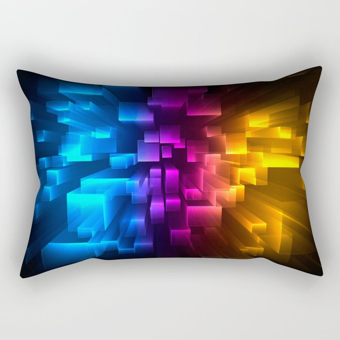 colorful-3d-squares-background Rectangular Pillow