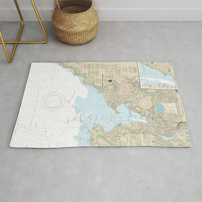 New Haven Harbor Connecticut Nautical Chart 12371 Rug