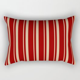 [ Thumbnail: Tan and Dark Red Colored Lines/Stripes Pattern Rectangular Pillow ]