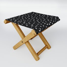 Stars and dots - black and white Folding Stool