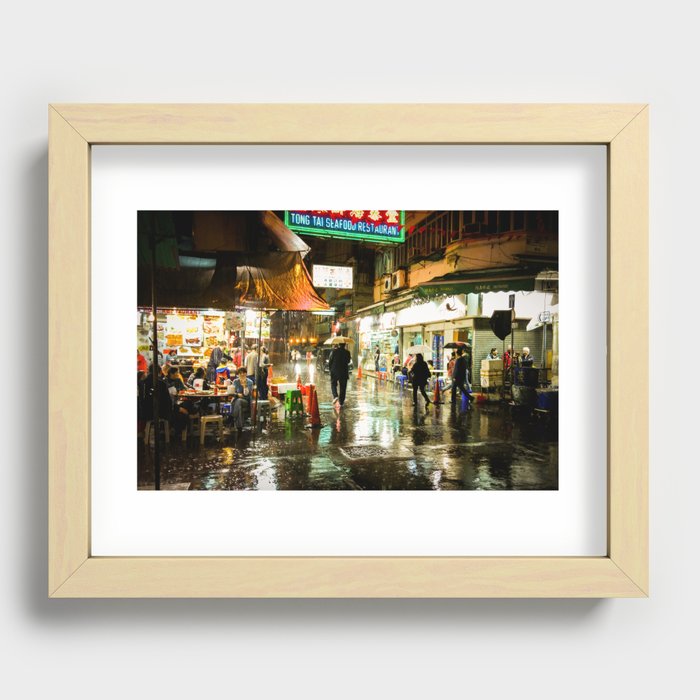 Hong Kong Cafe Yellow Recessed Framed Print