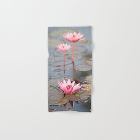Three Lotus Flowers Hand & Bath Towel