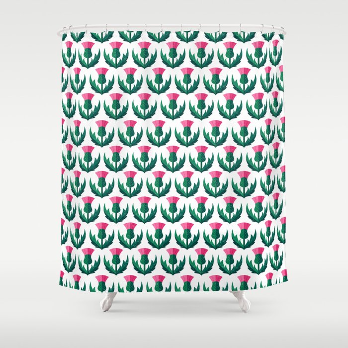 Thistle field Shower Curtain