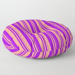[ Thumbnail: Dark Salmon and Dark Violet Colored Lined/Striped Pattern Floor Pillow ]