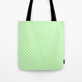 [ Thumbnail: Beige & Green Colored Lined/Striped Pattern Tote Bag ]