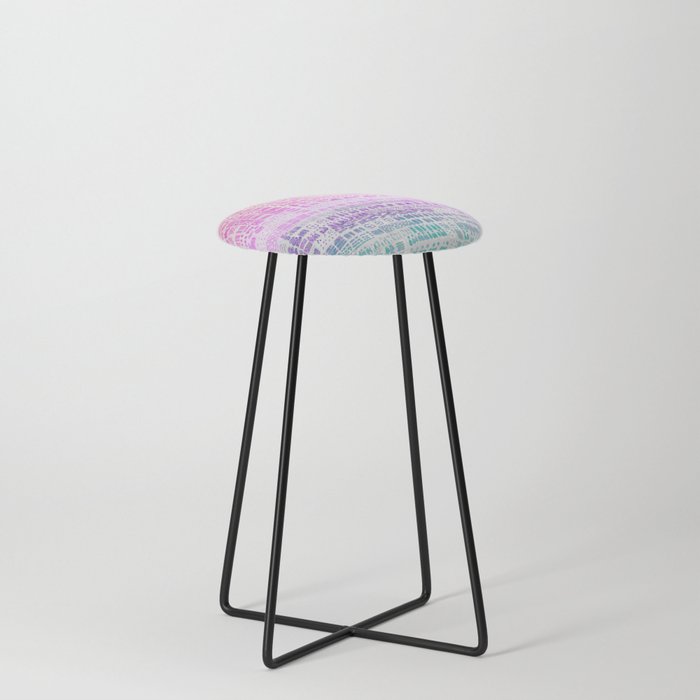 pink and light green ombre ink marks hand-drawn collection Counter Stool