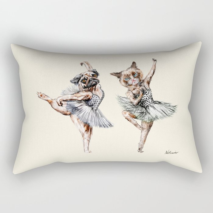Hipster Ballerinas - Dog Cat Dancers Rectangular Pillow