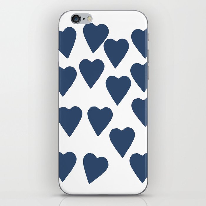 Hearts Navy iPhone Skin