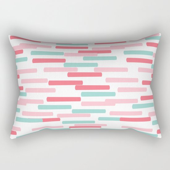 Karena - abstract minimal trendy pattern palette lines dash grid urban affordable dorm college decor Rectangular Pillow