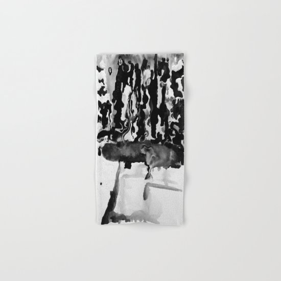 Dripping Tease in Black and White Hand & Bath Towel