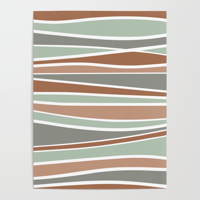 Landscape Colorful Stripes  Poster