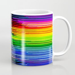 Rainbow Paint Drops on Black Coffee Mug