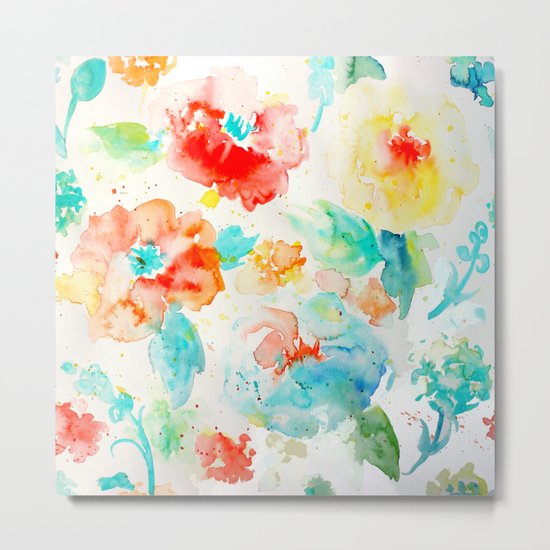 Abstract Flowers 02 Metal Print