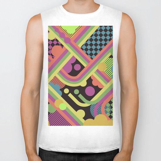Multi-Color Geometric Fantasy Biker Tank