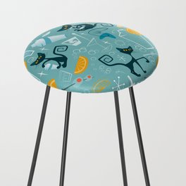 Mid century modern atomic style cats and cocktails Counter Stool