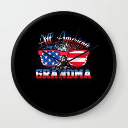All american grandma US flag 4th of July Wall Clock