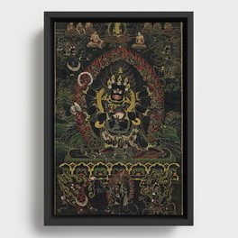 Mahakala Buddhist Protector Shadbhuja Shangpa Framed Canvas
