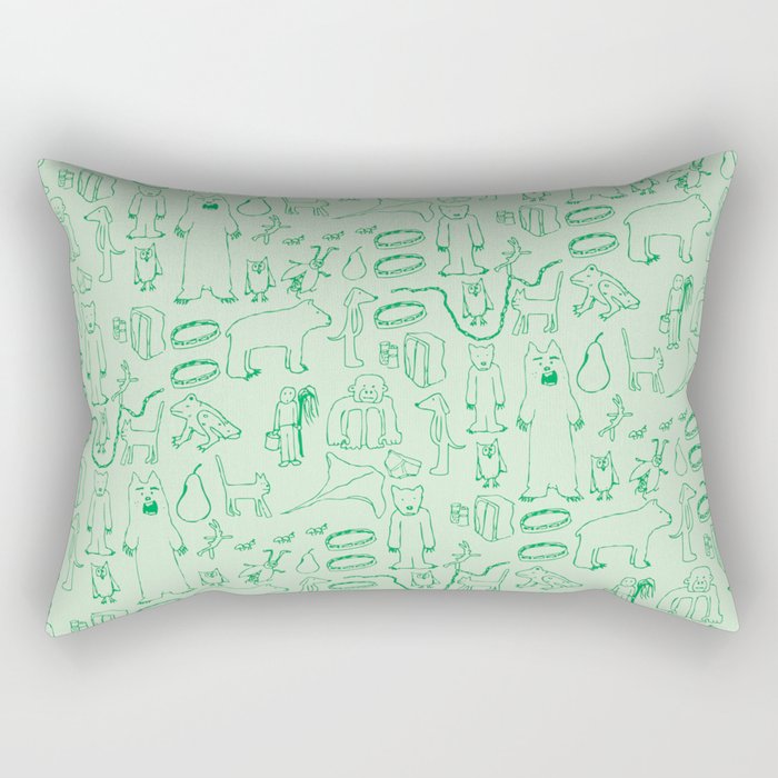 green montage Rectangular Pillow