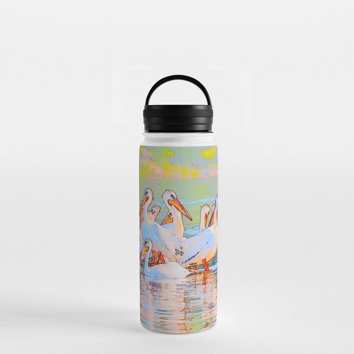 White Pelicans Water Bottle