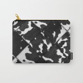 Black and white spotted cowhide made of patches Carry-All Pouch