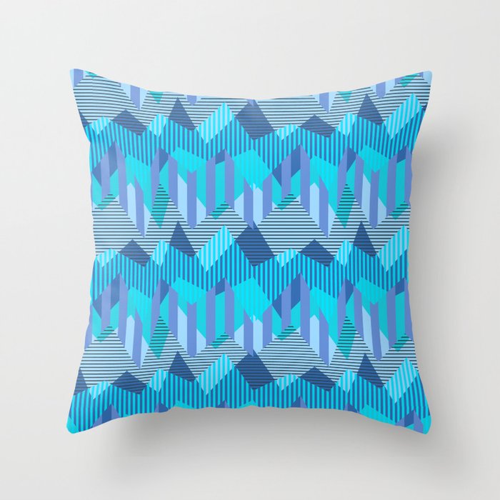 ZigZag All Day - Blue Throw Pillow