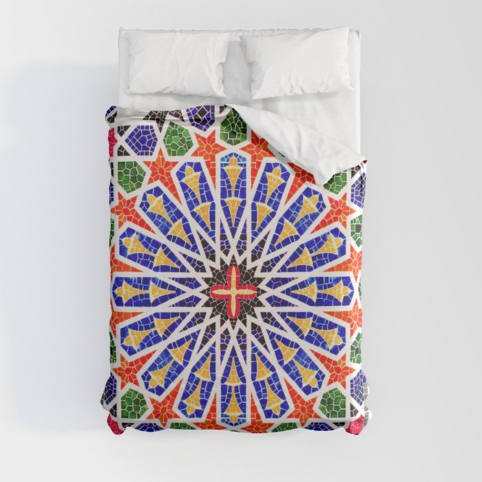 Oriental Heritage Traditional Andalusian Geometric Moroccan Zellige Tiles Styles Duvet Cover
