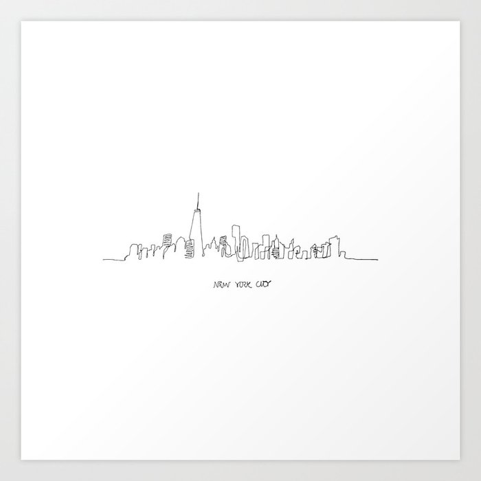 New York City Skyline Drawing Art Print