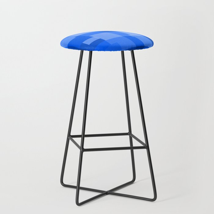 Colorful Blue Rectangles pattern Home Design Bar Stool