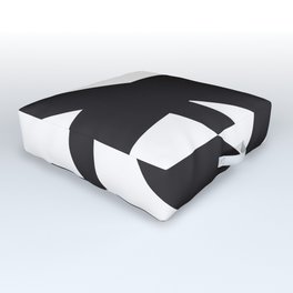 Black and white abstract art. Outdoor Floor Cushion