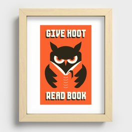 GIVE HOOT / READ BOOK Recessed Framed Print