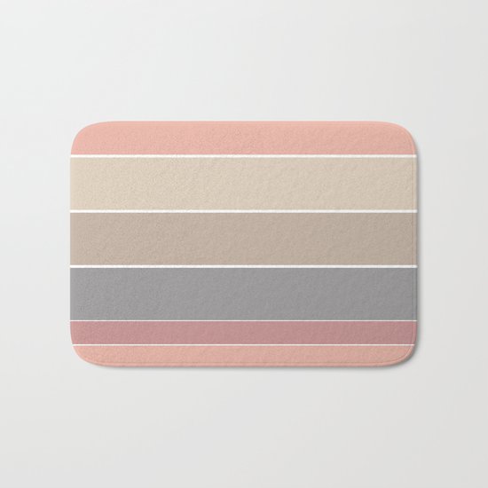 Simple striped pattern in pastel colours . Bath Mat
