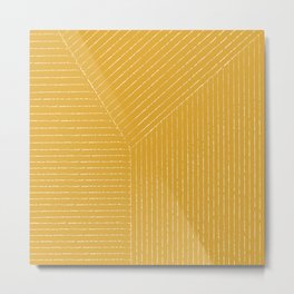 Lines (Mustard Yellow) Metal Print | Winter, Lines, Abstract, Digital, Geometric, Lineart, Midcenturymodern, Boho, Gold, Graphicdesign 