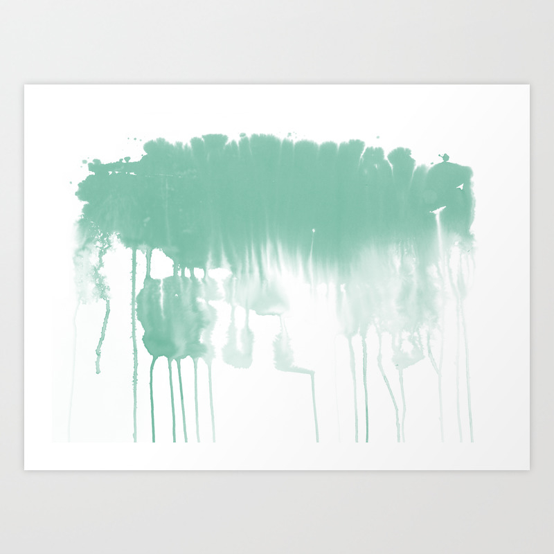 Cloud Abstract Painting Minimal Home Decor Water Drip Weather