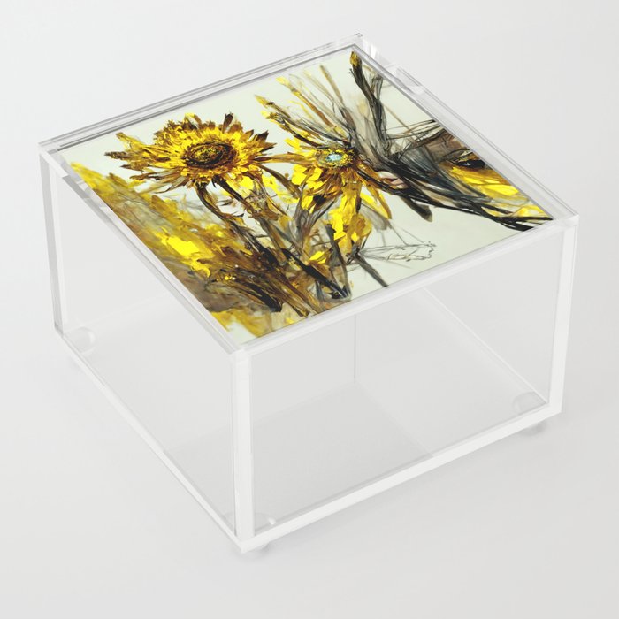 Sunflower Force - Beauty in the Detail (Abstract Art Take Three) Acrylic Box