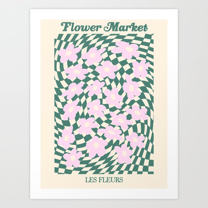 flower market / psychedelic Art Print