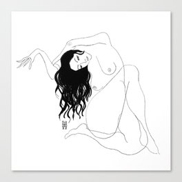 Curled Woman Canvas Print