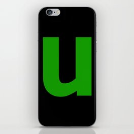 letter U (Green & Black) iPhone Skin