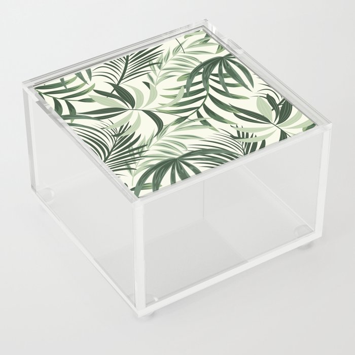 Cozy Green Leaves and Plants Acrylic Box
