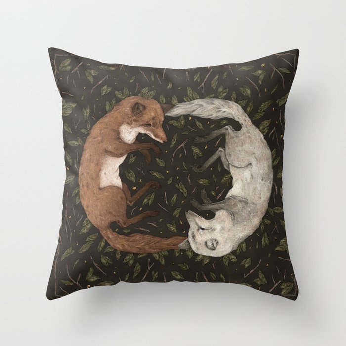 Foxes Throw Pillow