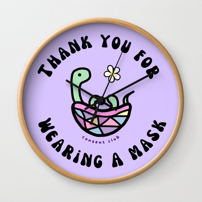 Thank You For Wearing A Mask - Circle Wall Clock